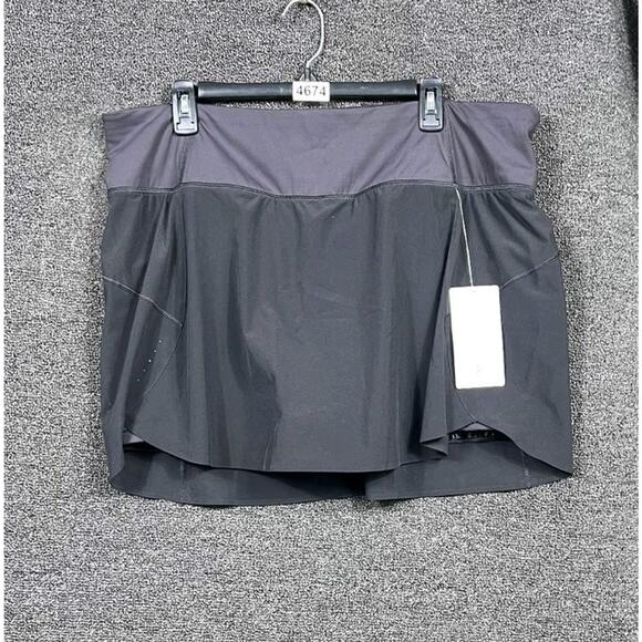 Athleta Run With It 14” Skort Skirt Womens Size 2X Black Pull On Stretch NEW - Picture 1 of 8